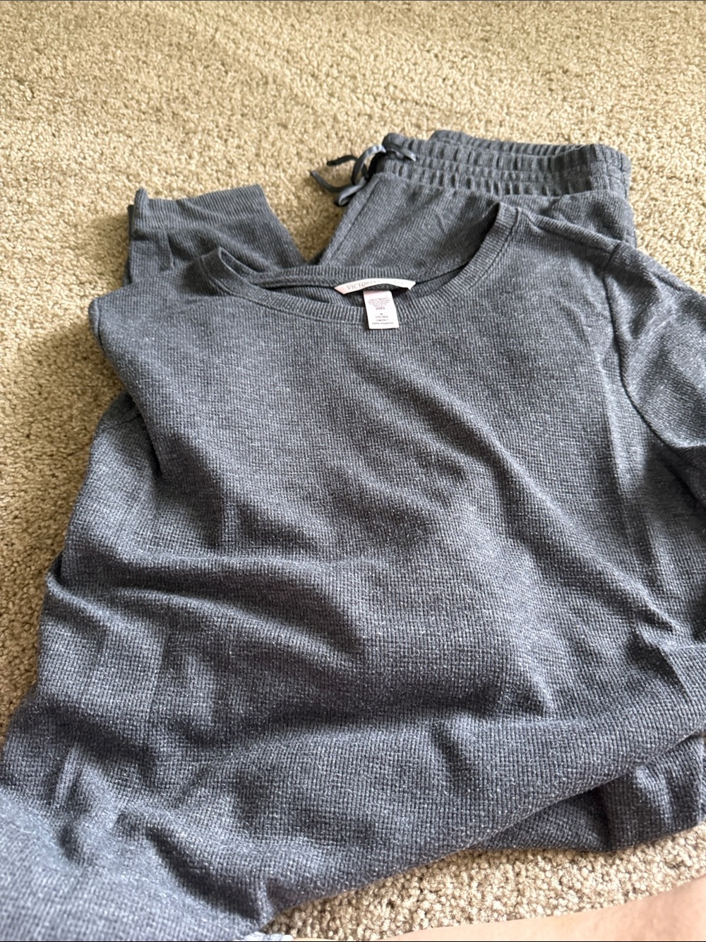 Victoria's Secret Gray Thermal Lounge Set